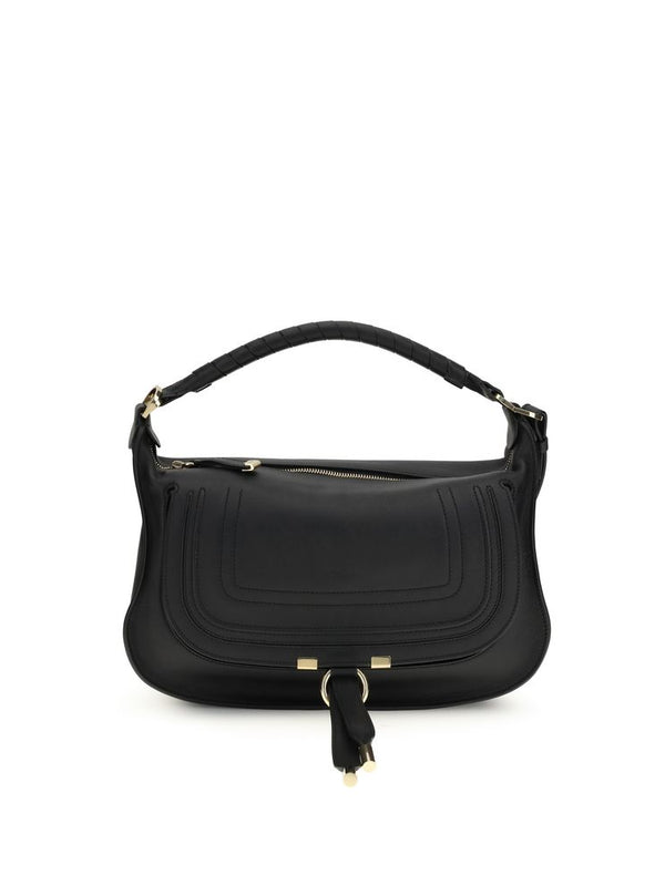 Chloé Black Calf Leather Small Marcie Shoulder Bag