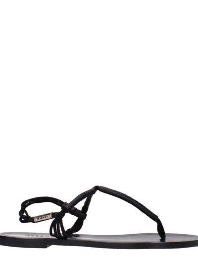 Isabel Marant Flat Leather Sandals in Black