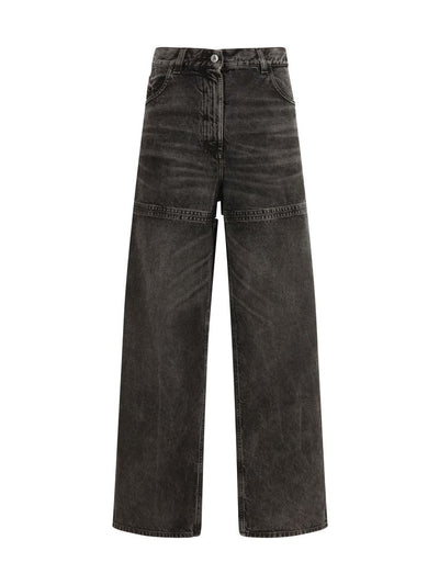 The Attico Cut Out High-Waisted Wide-Leg Jeans