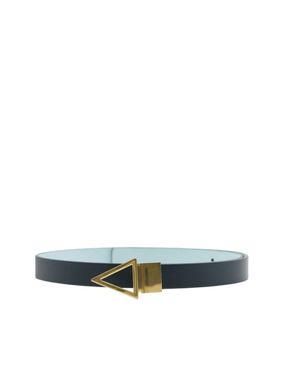 Bottega Veneta Leather Pin-Buckle Belt — Blue