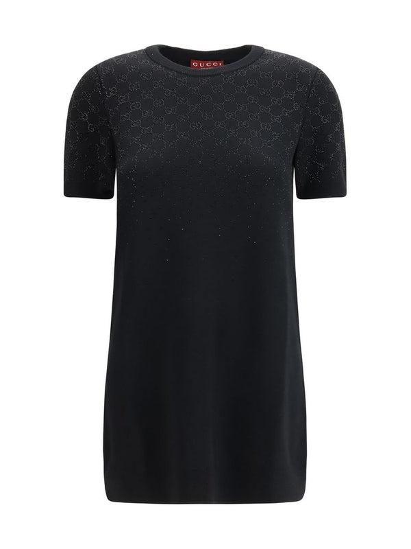 Gucci GG Crystal Wool-Blend Mini Dress