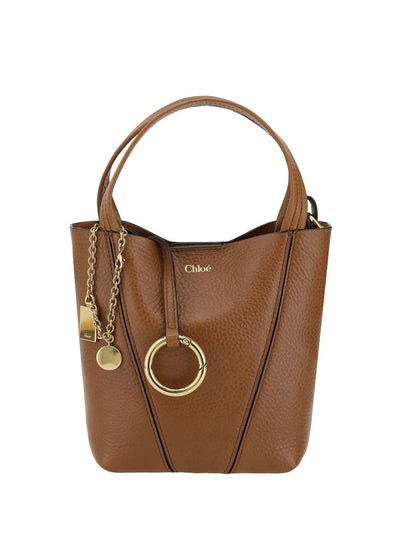 Chloé Brown Calf Leather Spin Shoulder Bag