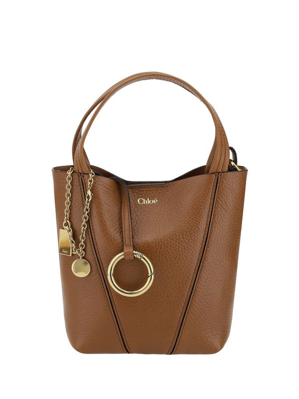 Chloé Brown Calf Leather Spin Shoulder Bag