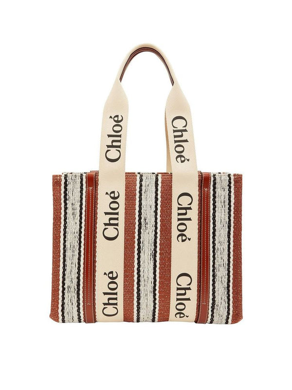 Chloé Brown Linen Tote Bag