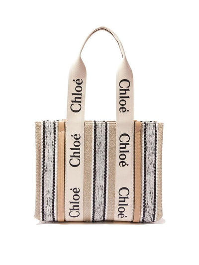 Chloé Beige Linen Tote Bag