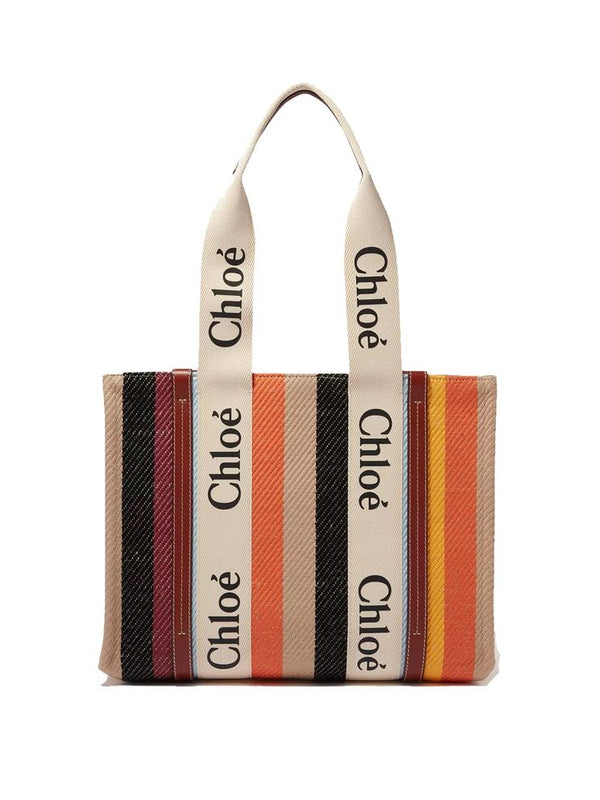 Chloé Beige Linen Tote Bag