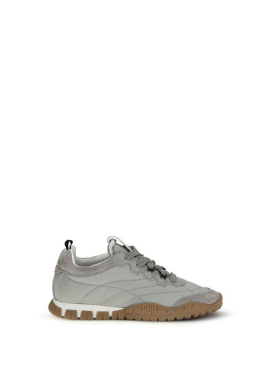 Miu Miu Tyre Technical Fabric Sneaker — Grey