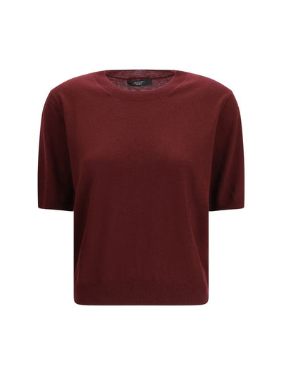 Max Mara Weekend Marea Wool T-Shirt — Bordeaux