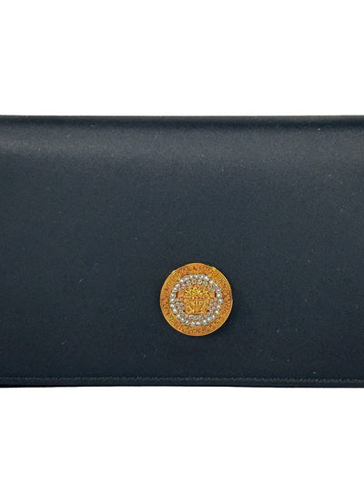 Versace Mini Chain Fabric Crossbody Wallet Bag