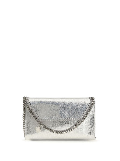 Stella McCartney Falabella Metallic Shoulder Bag — Silver