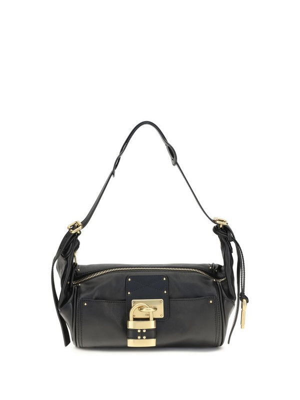 Chloé Black Calf Leather Small Paddington Shoulder Bag