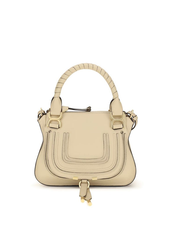 Chloé Beige Calf Leather Marcie Handbag