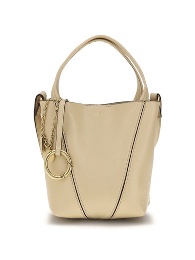 Chloé Beige Calf Leather Spin Shoulder Bag
