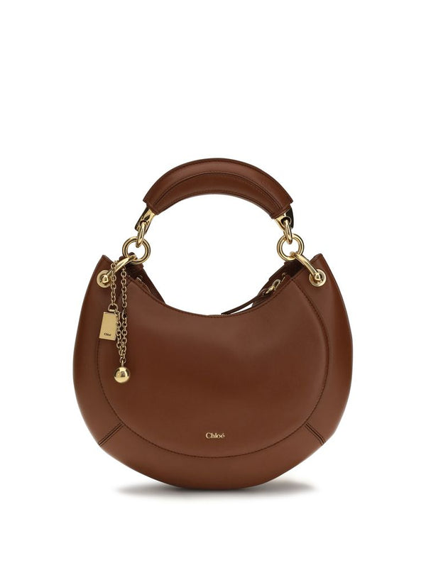 Chloé Brown Calf Leather Marcie Shoulder Bag