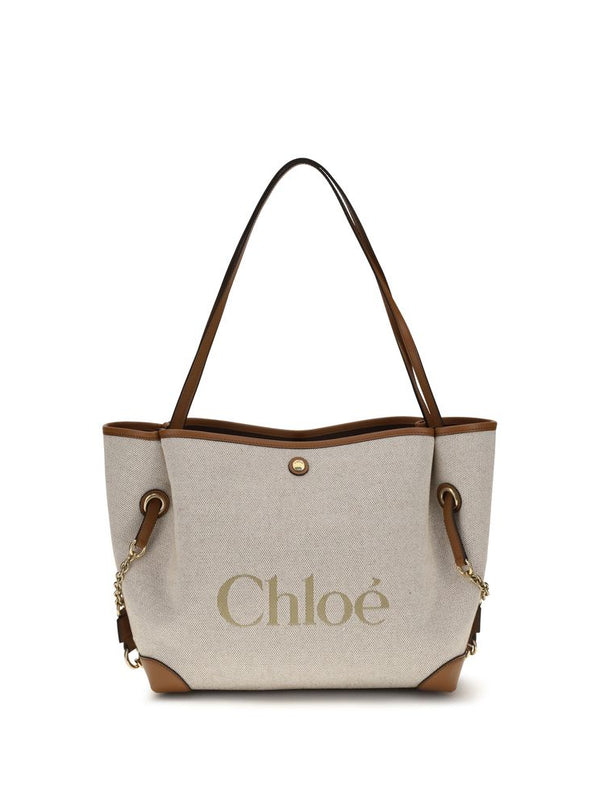 Chloé Beige Cotton Clover Tote Bag