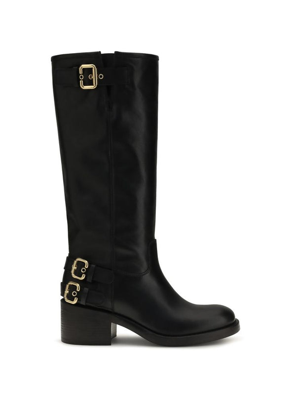 Chloé Black Calf Leather Dakota Boots