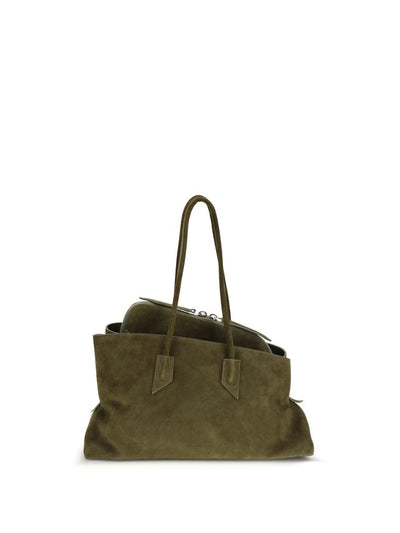 The Attico La Passeggiata Suede Shoulder Bag — Bicolour