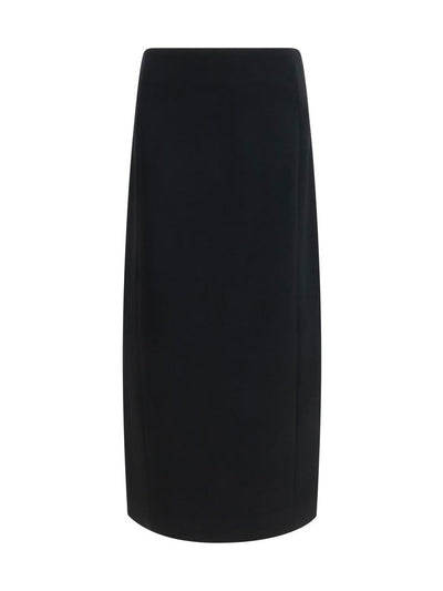 Khaite Lyle Crepe Column Skirt — Black