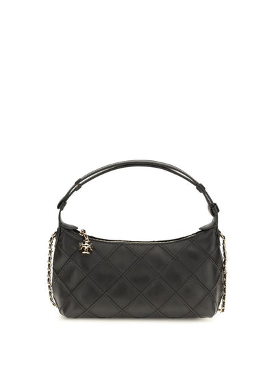 Tory Burch Fleming Nappa Leather Clutch — Black