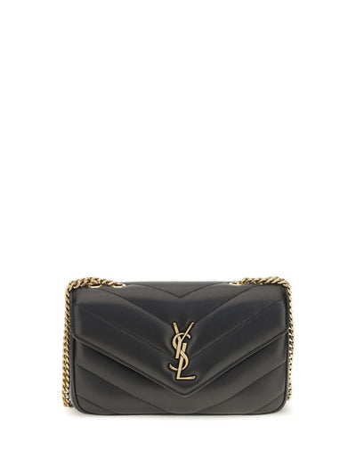 Saint Laurent LouLou Lambskin Crossbody Bag — Black