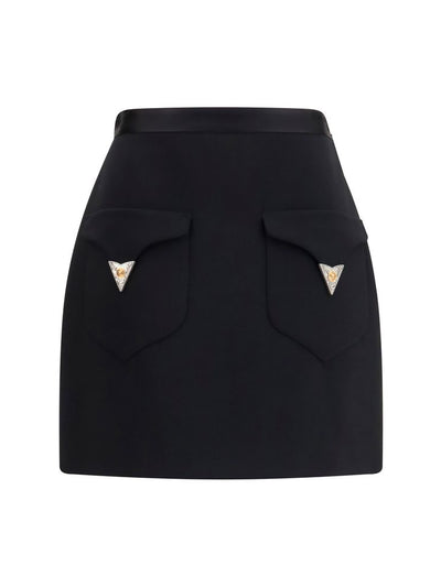Versace Wool A-Line Mini Skirt