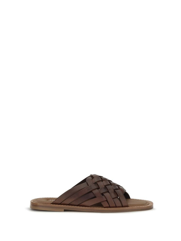 Miu Miu Leather Flat Strap Sandal