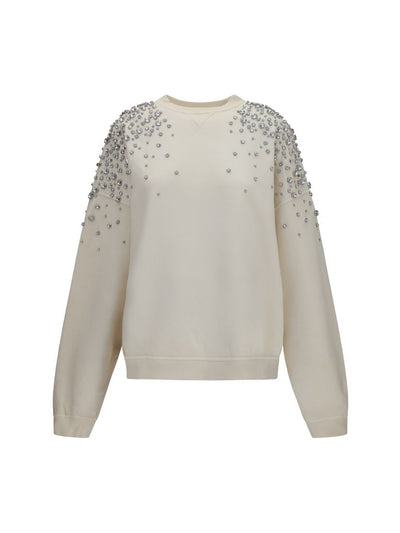 Golden Goose Embellished Cotton Sweatshirt — Beige