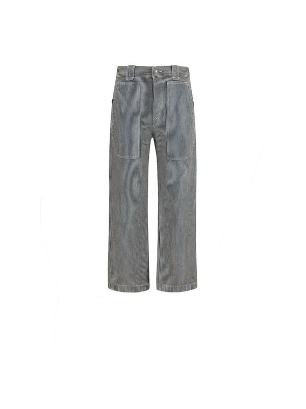 Isabel Marant Étoile Ermina Stripe Tailored Trousers in Blue