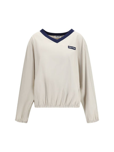Miu Miu Pongé Tech Basketball Sweatshirt