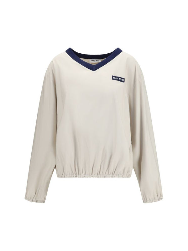 Miu Miu Pongé Tech Basketball Sweatshirt