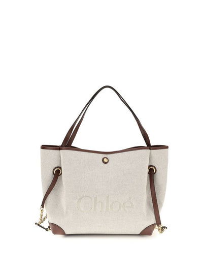 Chloé Beige Cotton Clover Tote Bag