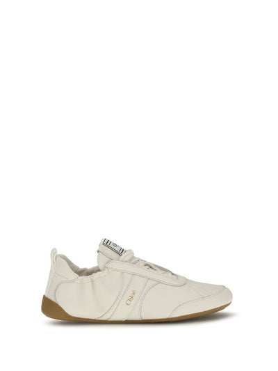 Chloé Beige Fabric Kick Sneakers