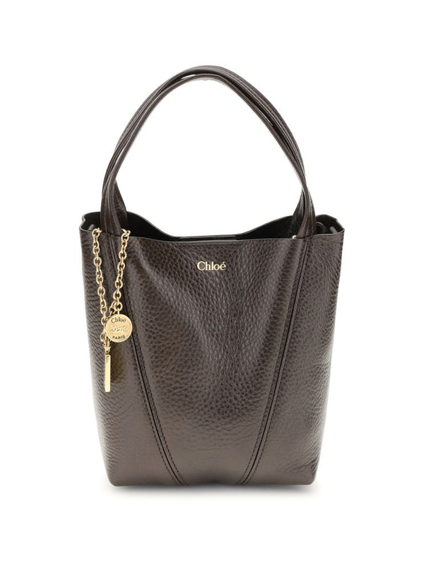Chloé Spin Chain Shoulder Bag — Brown