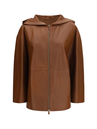 Max Mara Cinoso Leather Jacket — Brown