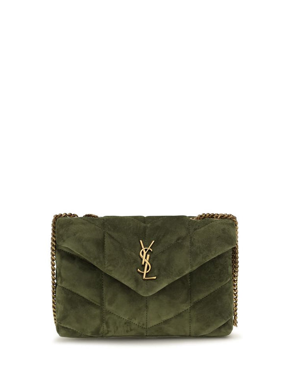 Saint Laurent LouLou Puffer Toy Suede Shoulder Bag — Bicolor