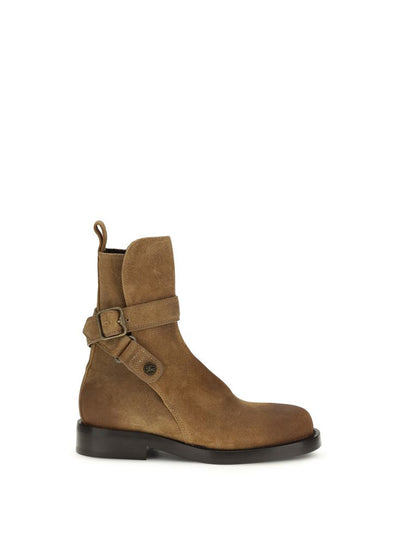 Burberry Suede Lace-Up Boots — Brown