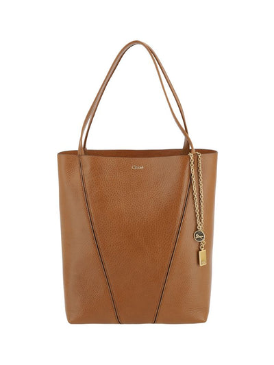 Chloé Brown Calf Leather Spin Shoulder Bag
