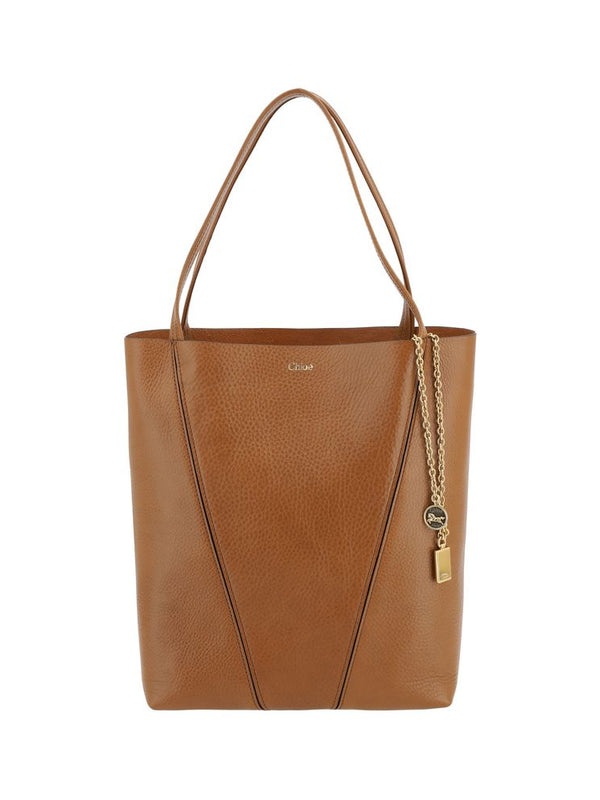 Chloé Brown Calf Leather Spin Shoulder Bag