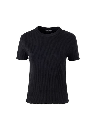 Tom Ford Stretch Ribbed Silk Cropped T-Shirt