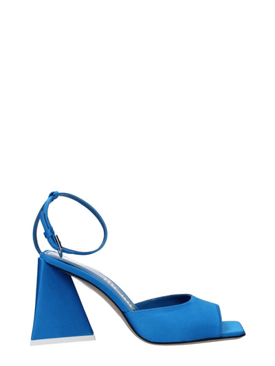 The Attico Satin Stiletto Sandal — Blue