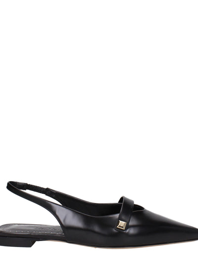 Max Mara Leather Ballet Flat — Black