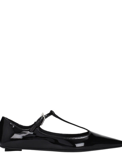 The Attico Patent Leather Ballet Flat — Black