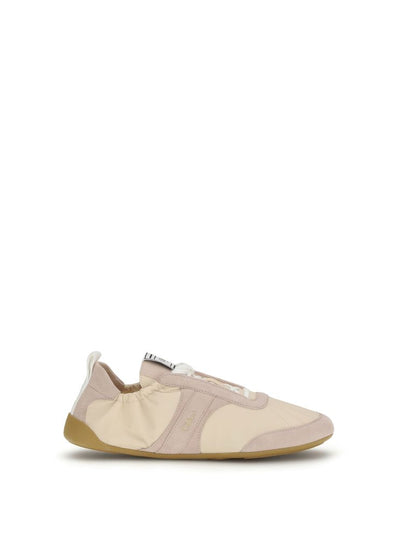 Chloé Beige Nylon Kick Sneakers
