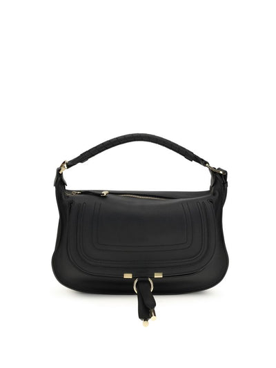 Chloé Black Calf Leather Small Marcie Shoulder Bag