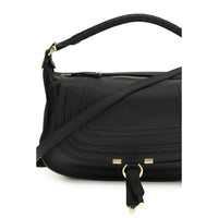 Chloé Black Calf Leather Small Marcie Shoulder Bag
