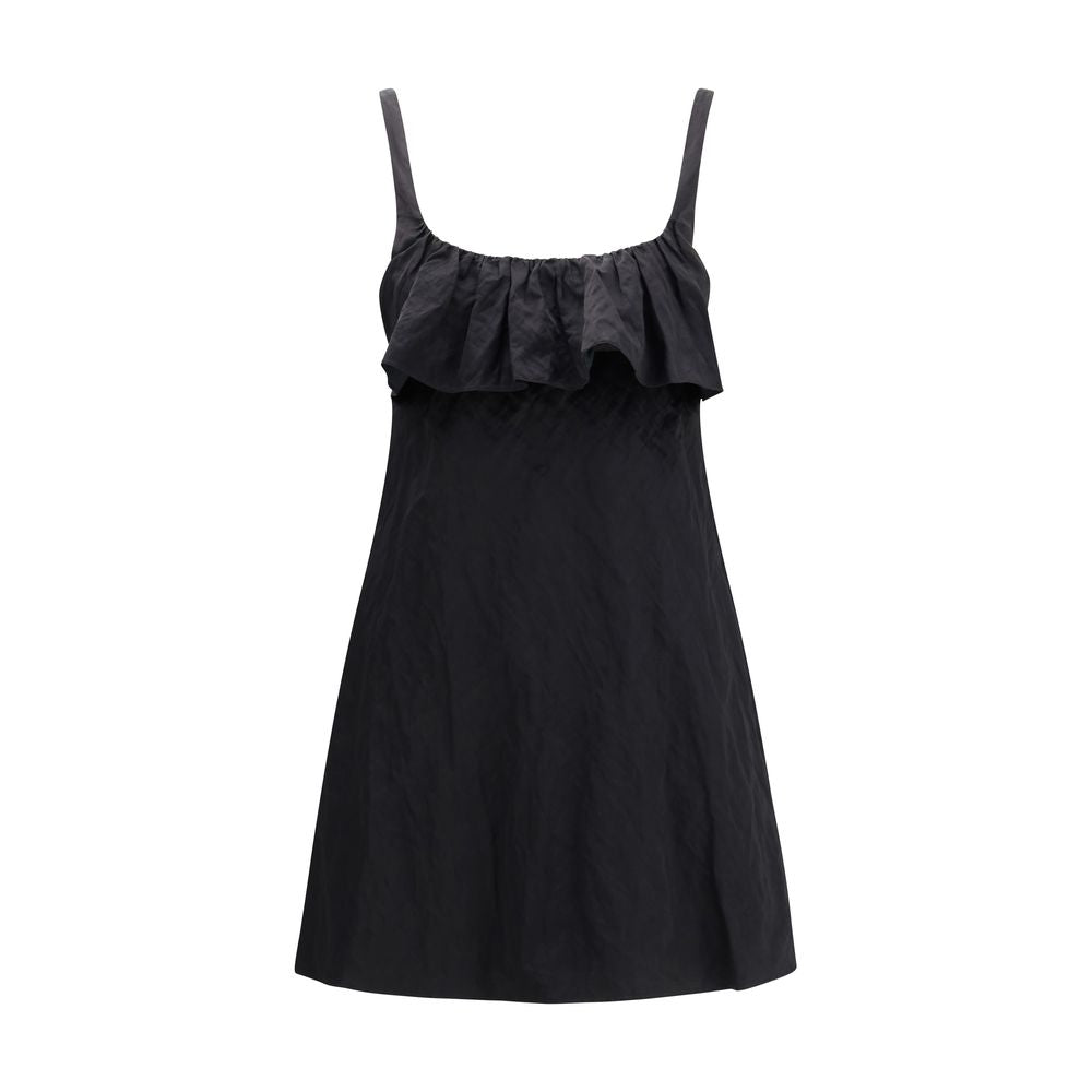 Chloé Cut-Out Satin Mini Dress — Black