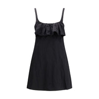 Chloé Cut-Out Satin Mini Dress — Black
