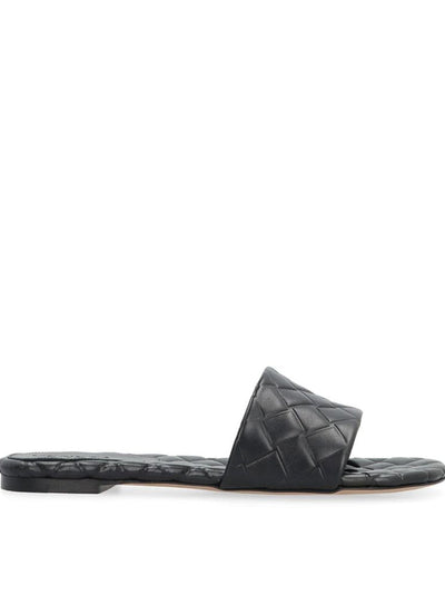 Bottega Veneta Intrecciato Lamb Leather Mule — Black