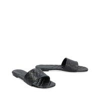 Bottega Veneta Intrecciato Lamb Leather Mule — Black