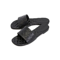 Bottega Veneta Intrecciato Lamb Leather Mule — Black